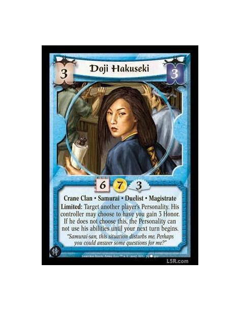 Doji Hakuseki FOIL  - Crane Clan · Samurai · Duelist · Magistrate. Limited: Target another player's personality. His controller 