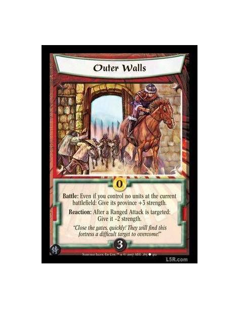 Outer Walls FOIL  - Battle : Even if you control no units at the current battlefield: Give its province +3 strength. Reaction : 