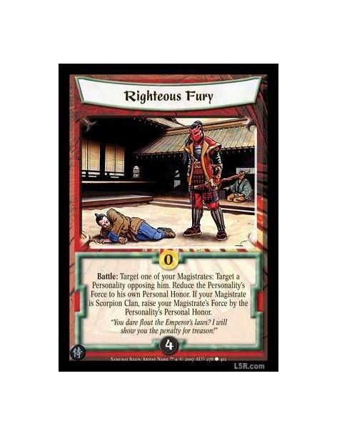 Righteous Fury FOIL  - Battle : Target one of your Magistrates: Target a Personality opposing him. Reduce the Personality's Forc