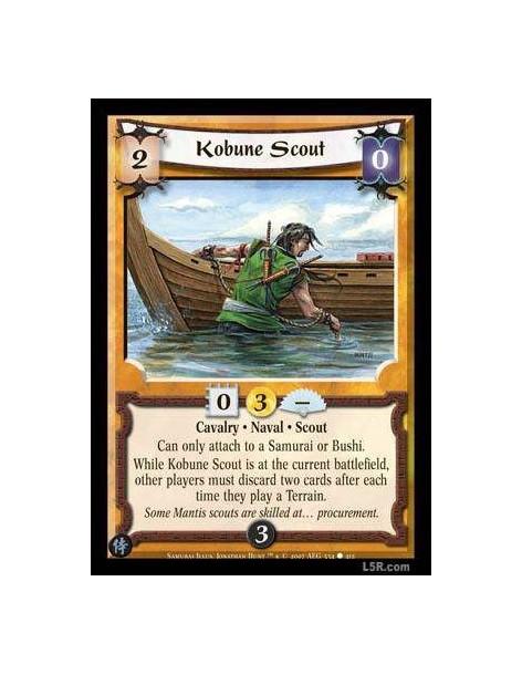 Kobune Scout FOIL  - Cavalry · Naval · Scout Can only attach to a Samurai or Bushi.While Kobune Scout is at the current battlefi