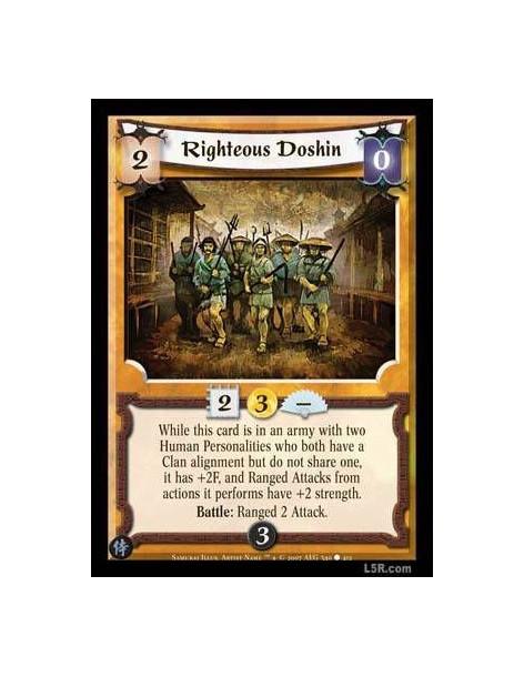 Righteous Doshin FOIL  - While this card is in an army with two Human Personalities who both have a Clan alignment but do not sh
