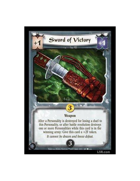Sword of Victory FOIL  - Weapon. After a Personality is destroyed for losing a duel to this Personality, or after battle resolut