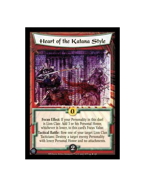 Heart of the Katana Style  - Focus Effect: If your personality in this duel is Lion Clan: Add 3 or his Personal Honor, wichever 