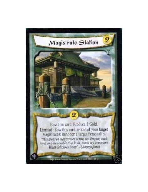 Magistrate Station  - Bow this card: Produce 2 Gold.Limited: Bow this card or one of your target Magistrates: Rehonor a target P