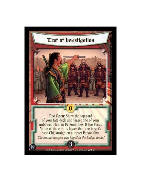 Test of Investigation  - Test Open: Show the top card of your fate deck and target one of your unbowed Human Personalities: If t