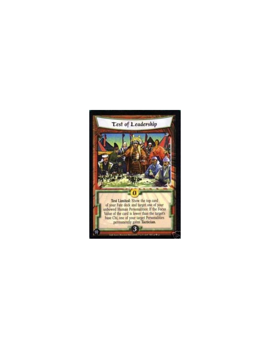Test of Leadership  - Test Limited: Show the top card of your Fate deck and target one of your unbowed Human Personalities: If t